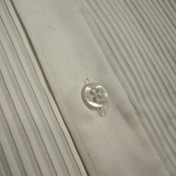 MD Bespoke Tuxedo Shirt White Dress Shirt Custom French Cuff Cotton 16 1/2 Large - Picture 4 of 7